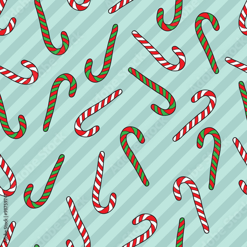 Seamless pattern with canfy canes