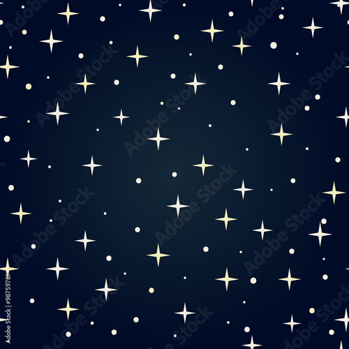 Seamless pattern with stars in cartoon style