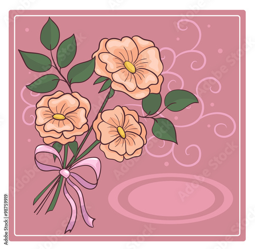 greeting card with bouquet of roses