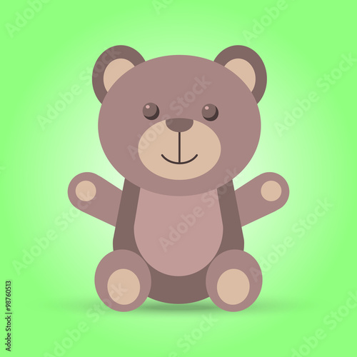 Happy brown teddy bear in vector