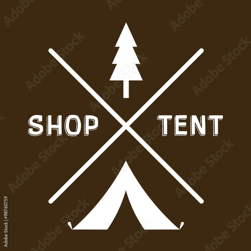 Vintage logotype of camping or shop