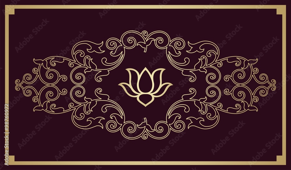 water lily, wedding card design, royal India water lily, wedding card design, royal India