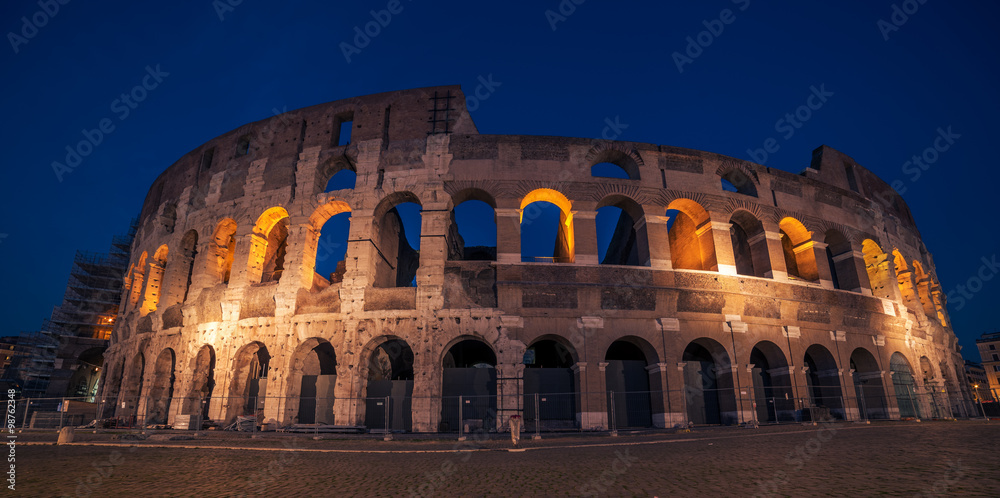 Rome, Italy: Colosseum, Flavian Amphitheatre, in the sunset