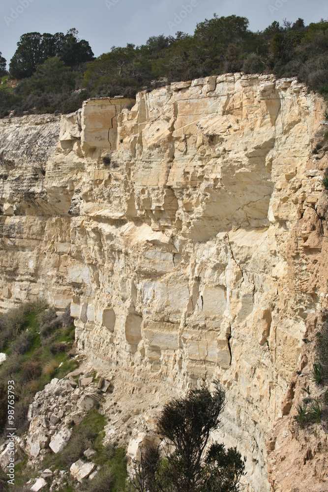 limestone cliffs of the peninsula Akrotiri, Cyprus