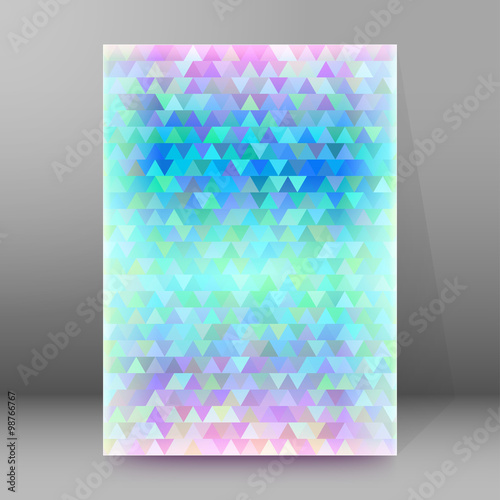 Fotografija Winter mosaic triangles cover page brochure background