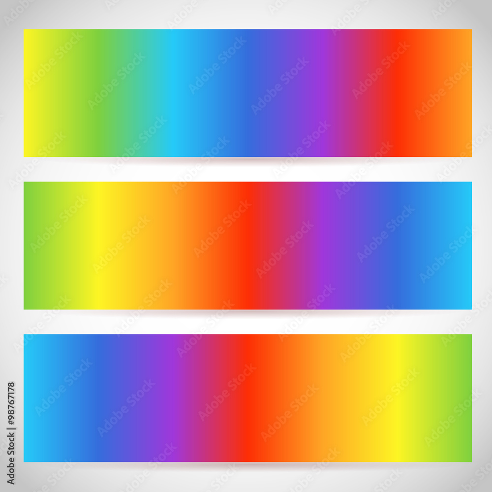 Rainbow background set of horizontal banners