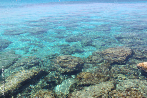 Fototapeta Naklejka Na Ścianę i Meble -  Stones at the bottom of the Mediterranean Sea