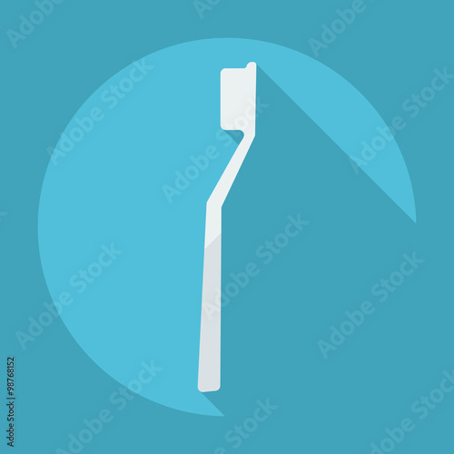 Flat modern design with shadow icons tooth brush