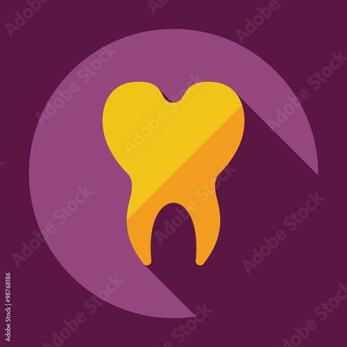 Flat modern design with shadow icons tooth