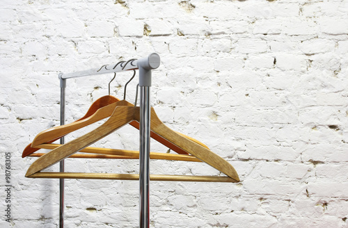 hanger bracket on the background of a brick wall