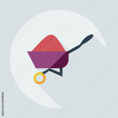 Flat modern design with shadow icons wheelbarrow
