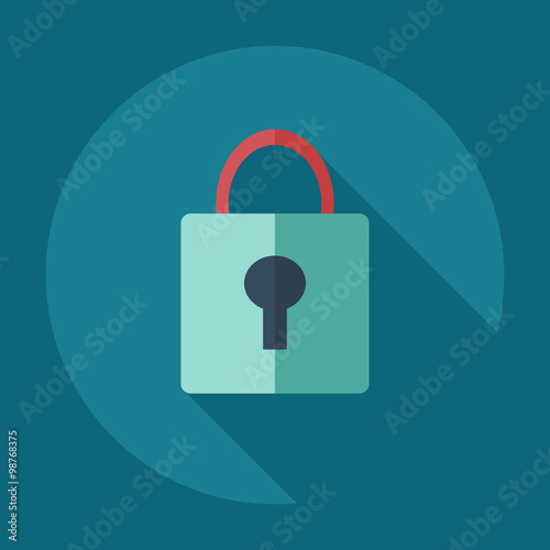 Flat modern design with shadow icons lock