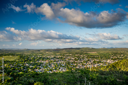 Fényképezés Aerial view over city of Holguin in Cuba