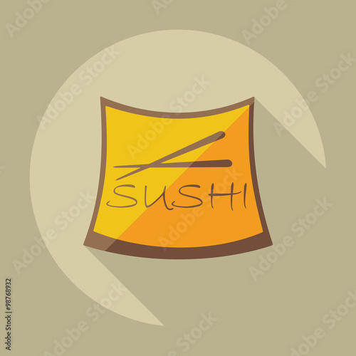 Flat modern design with shadow icons Japanese sushi