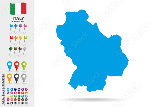 Map of Basilicata in Italy