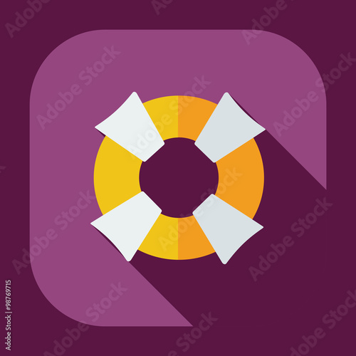 Flat modern design with shadow icons life preserver