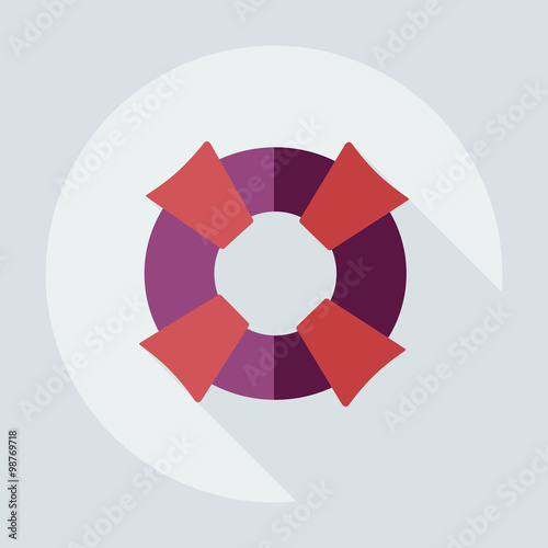 Flat modern design with shadow icons life preserver