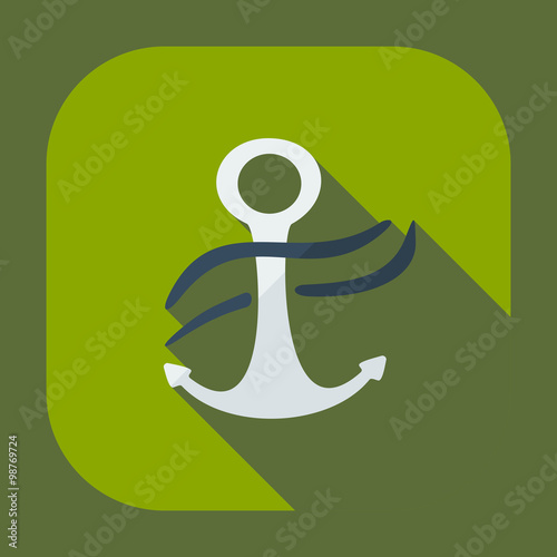 Flat modern design with shadow icons anchor