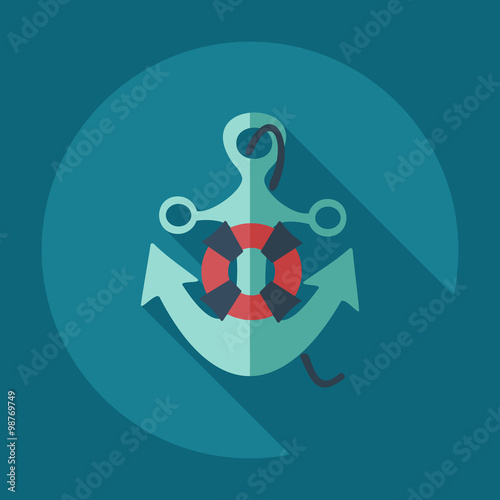 Flat modern design with shadow icons anchor