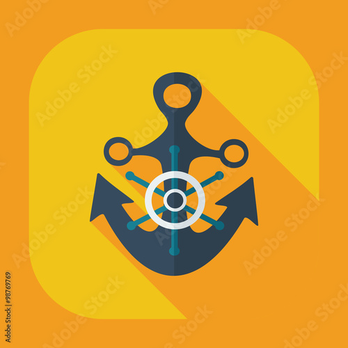 Flat modern design with shadow icons anchor