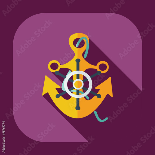 Flat modern design with shadow icons anchor