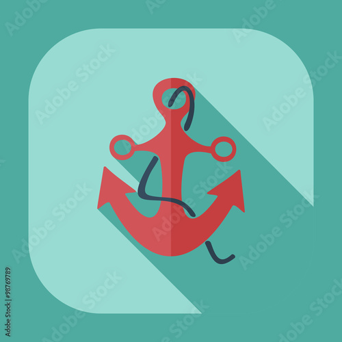 Flat modern design with shadow icons anchor