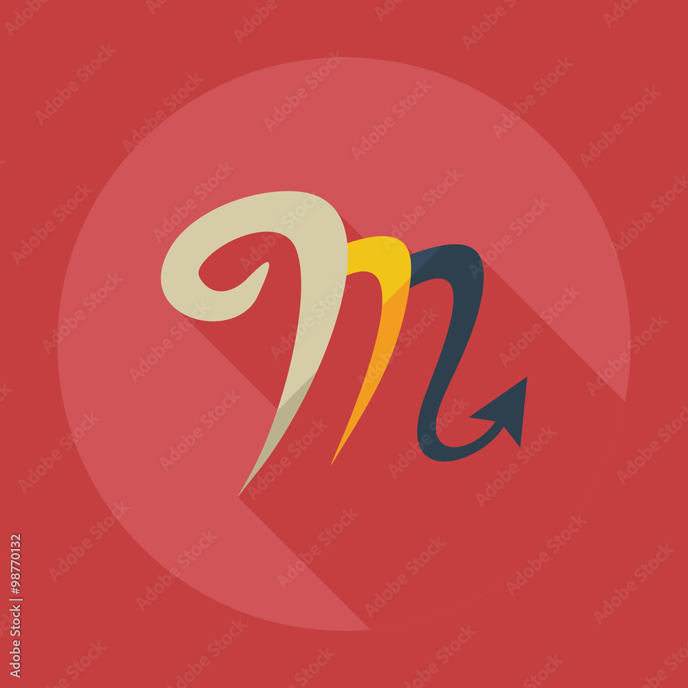 Flat modern design with shadow icons scorpion Flat modern design with shadow icons scorpion