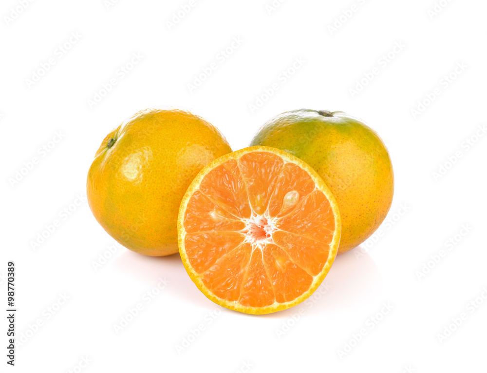 Orange fruit on white background Orange fruit on white background