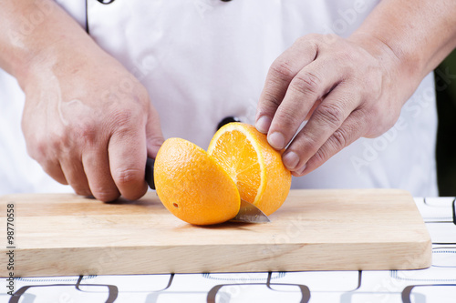 cutting orange