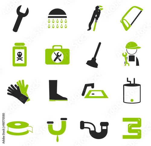 Plumbing related vector icons