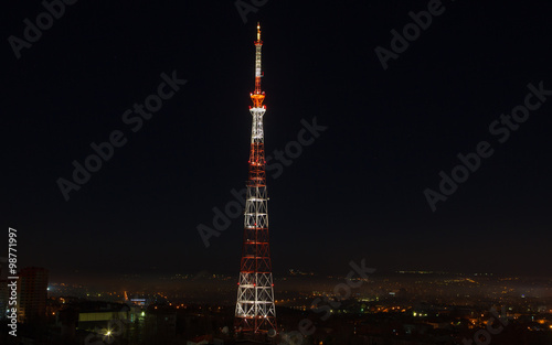 night city view with tv tower 