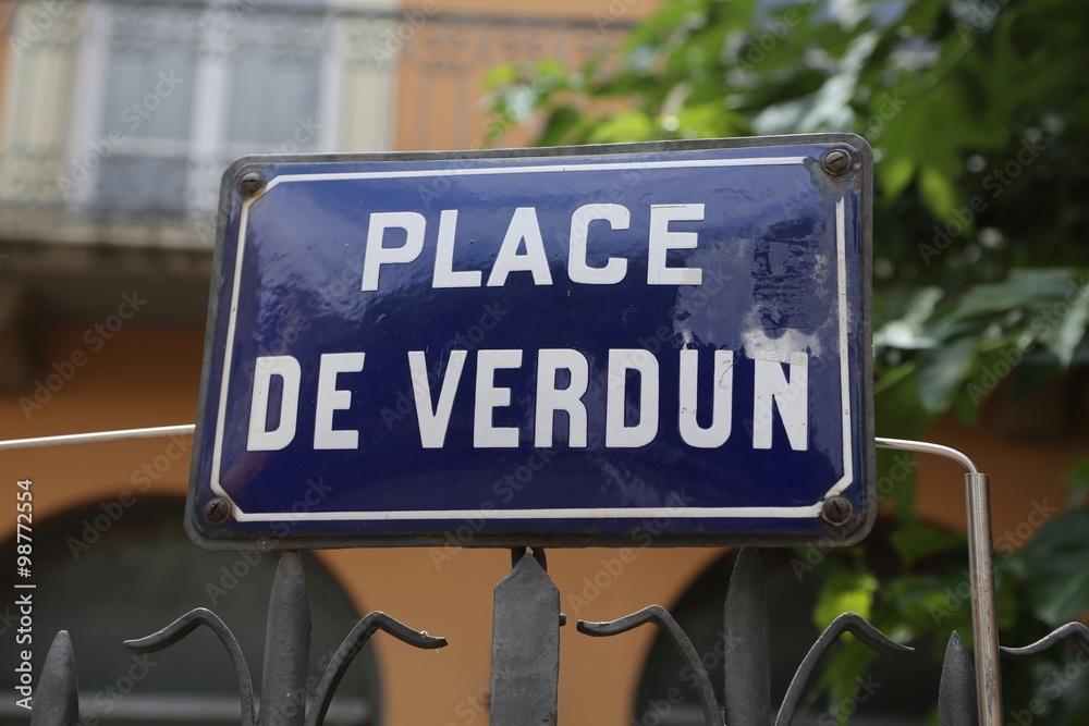 Frankreich, Perpignan, Stadt, Straßenschilld Frankreich, Perpignan, Stadt, Straßenschilld