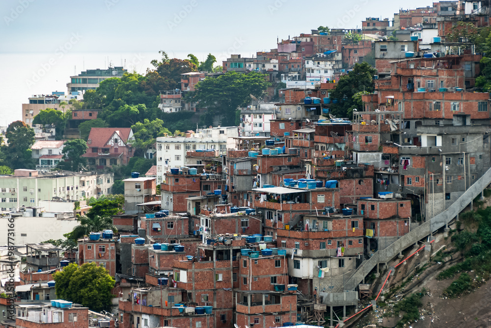 Residental building in favela Rio de Janeiro Brazil South America
