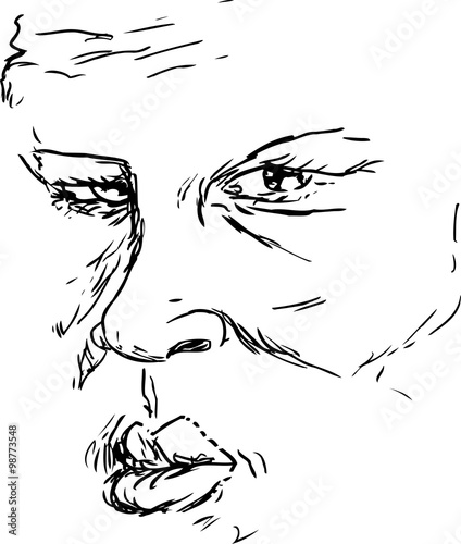 Outline of Serious Face