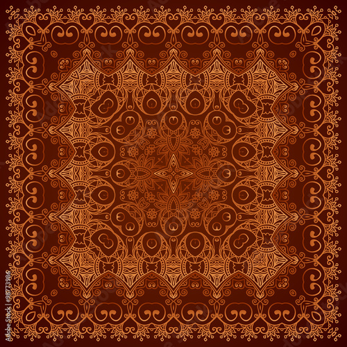 Vintage brown lacy ornate shawl pattern