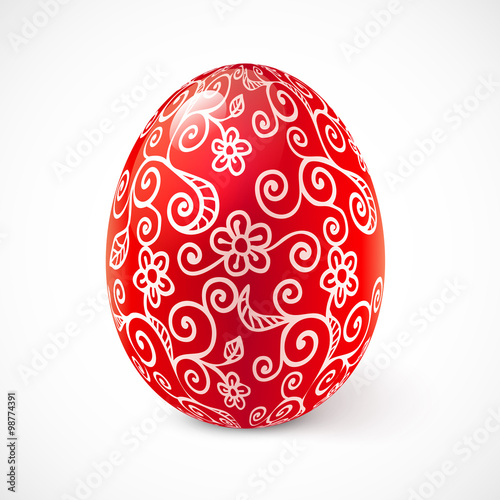 Red ornate vector traditional Easter egg