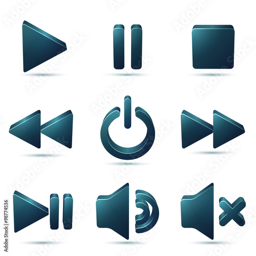 Black vector plastic navigation symbols set