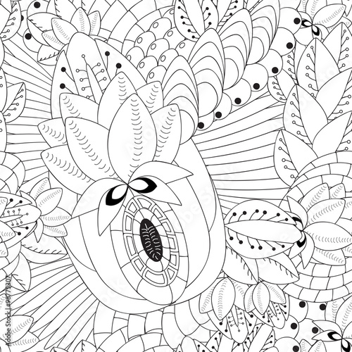 stock vector seamless doodle pattern. black and white