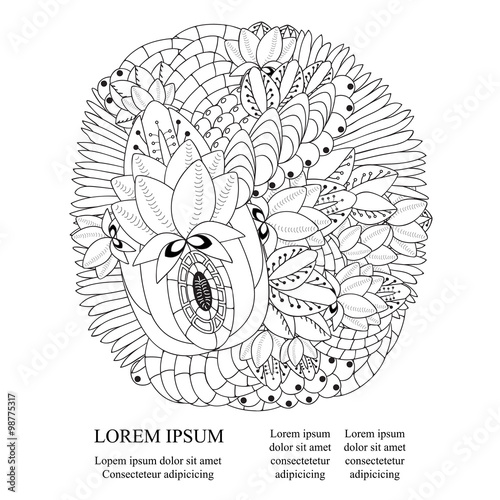 stock vector doodle pattern with place for your text. black and