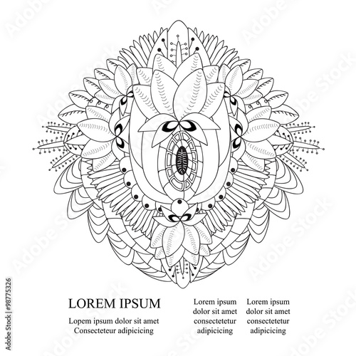 stock vector doodle pattern with place for your text. black and