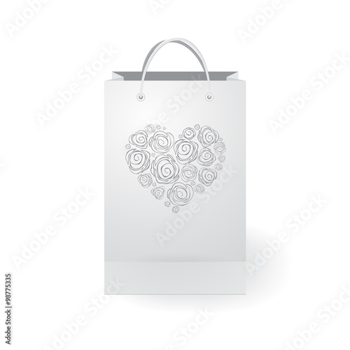 stock vector isolated paper shopping bag on the white background