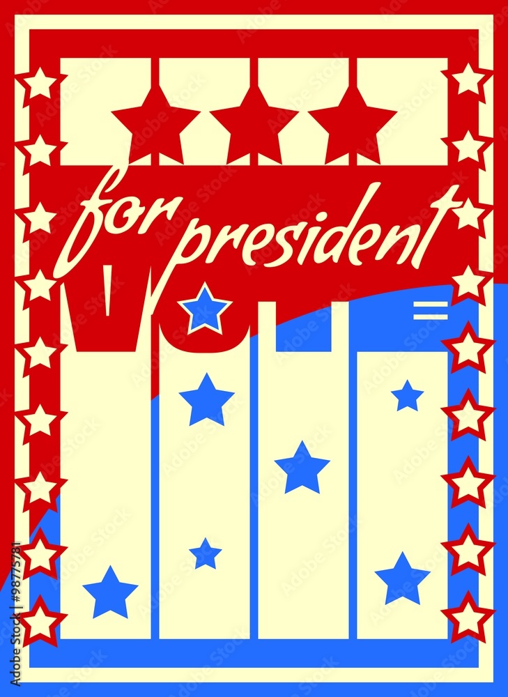 Fototapeta premium vote for president text on backdrop from usa flag elements