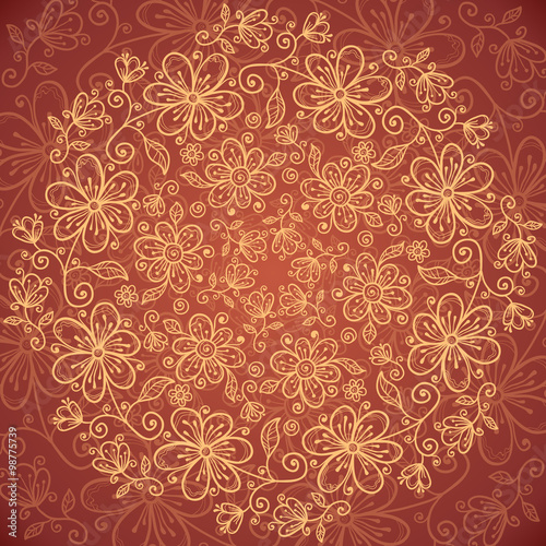 Lacy vintage flowers vector background