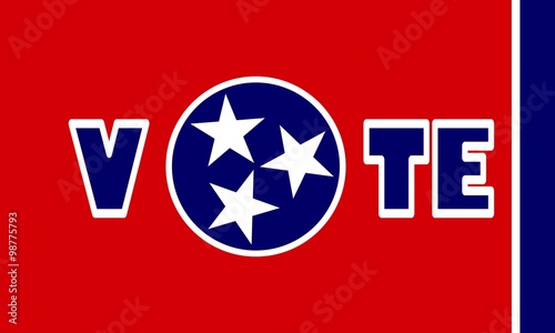 vote text on Tennessee state flag backdrop