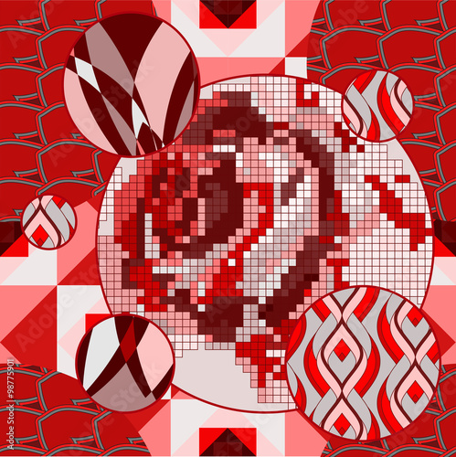 vector seamless patchwork pattern. oriental or russian design