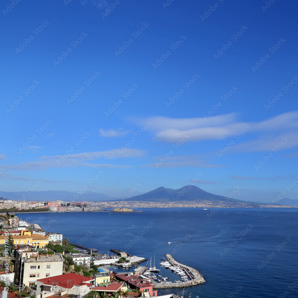 NAPLES, ITALY - OCTOBER 16, 2015: Panorama of Naples. Naples is the capital of the Italian region Campania and the third-largest municipality in Italy.