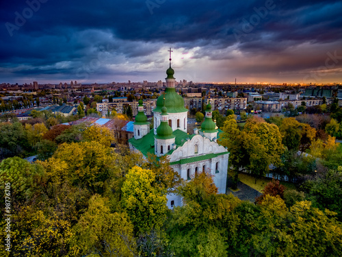 Kirilovska church in autumn trees