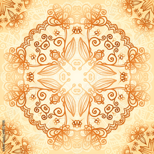 Ornate vintage circle pattern in mehndi style