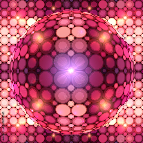 Red shining vector disco ball