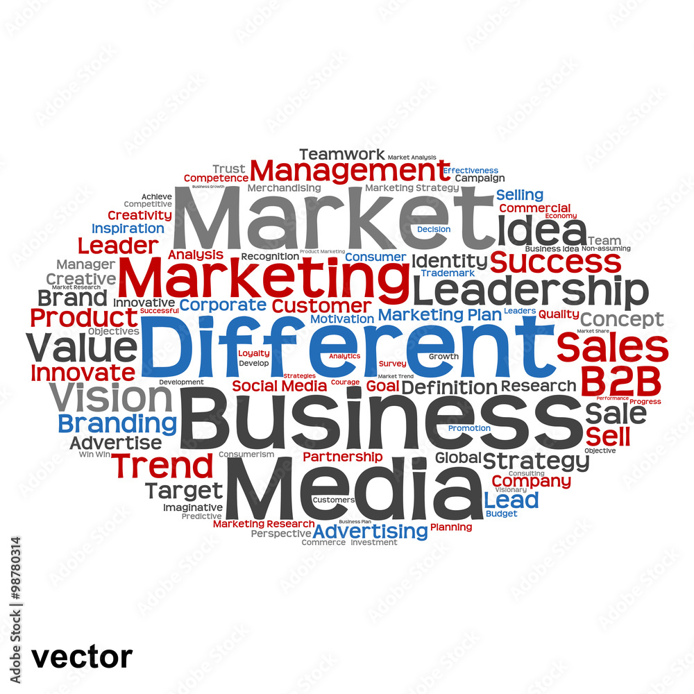 Vector conceptual business marketing word cloud